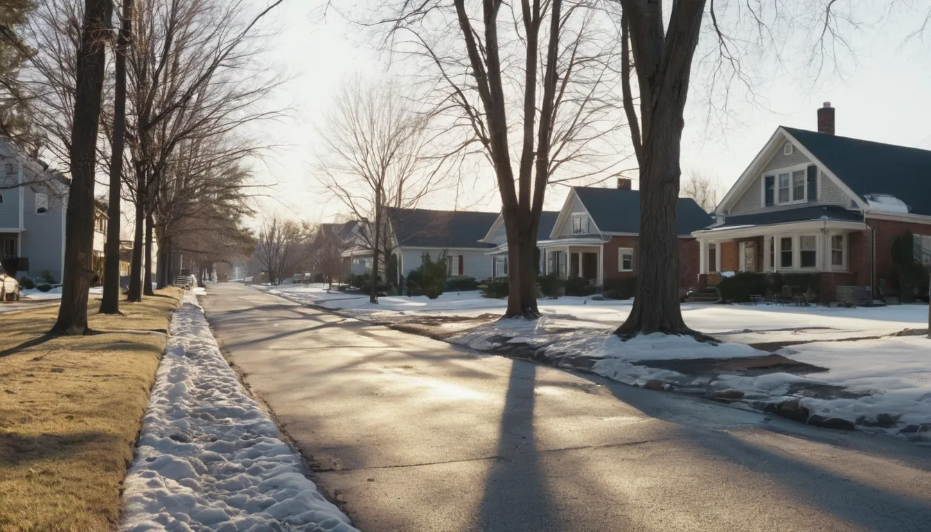 A neighborhood street in Canonsburg with mature trees beside older homes